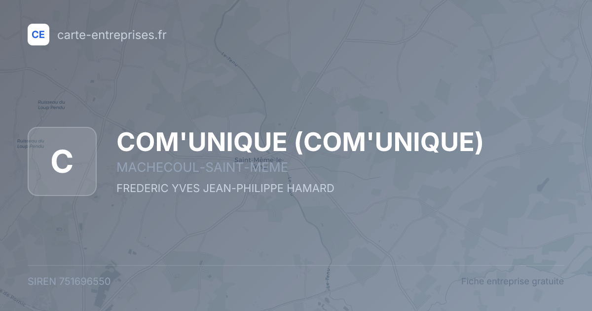 COM'UNIQUE — 751696550 — fiche entreprise