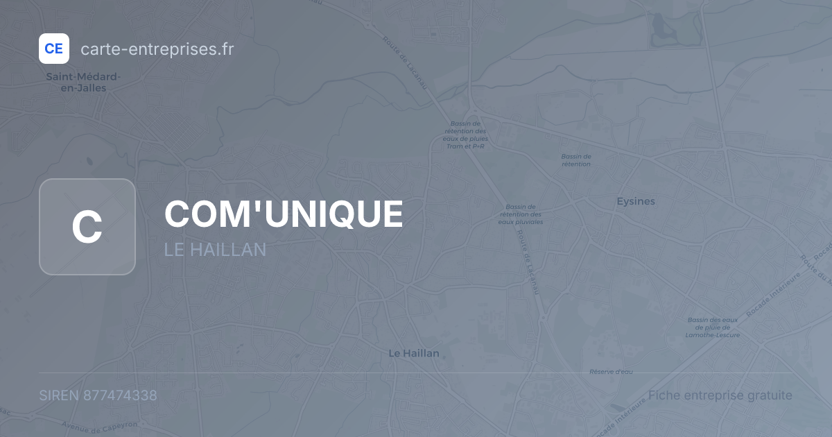 COM'UNIQUE — 877474338 — fiche entreprise