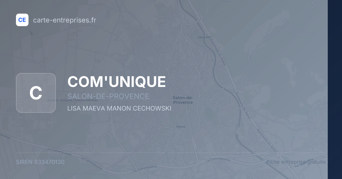 COM'UNIQUE — 933470130 — fiche entreprise