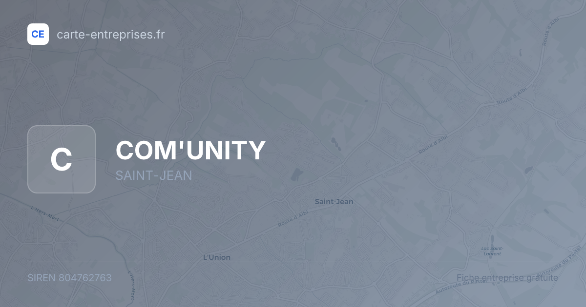 COM'UNITY — 804762763 — fiche entreprise