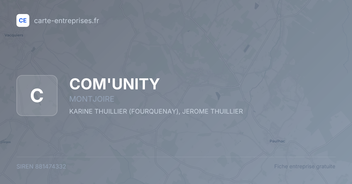 COM'UNITY — 881474332 — fiche entreprise