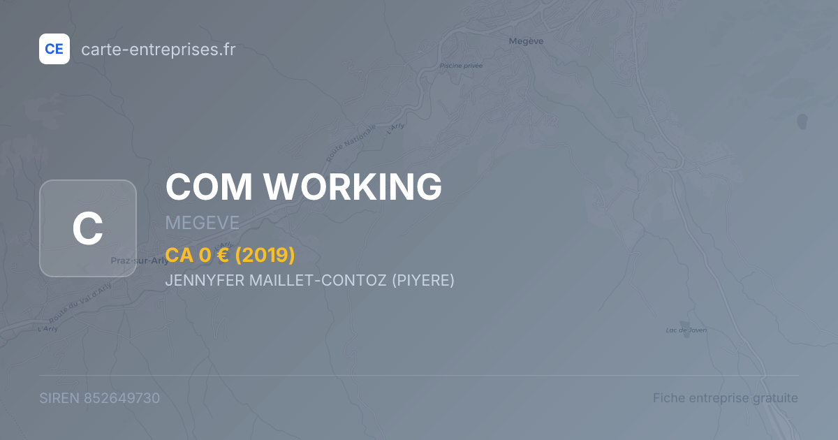 COM WORKING — 852649730 — fiche entreprise