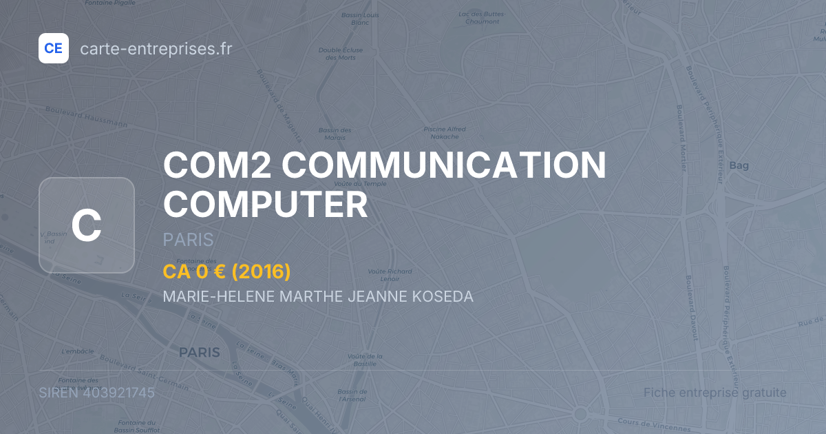 COM2 COMMUNICATION COMPUTER — 403921745 — fiche entreprise