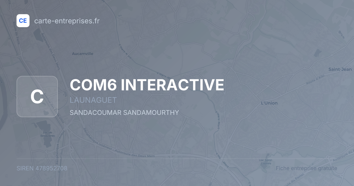 COM6 INTERACTIVE — 478952708 — fiche entreprise
