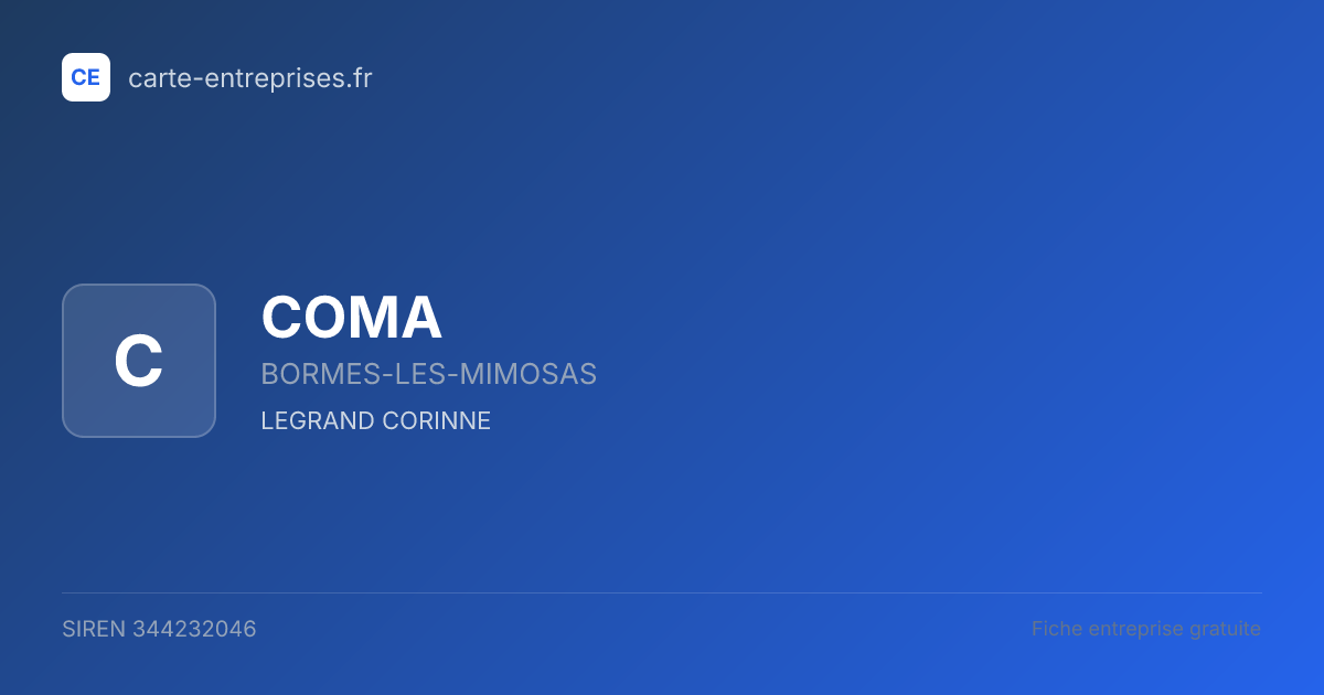 COMA — 344232046 — fiche entreprise