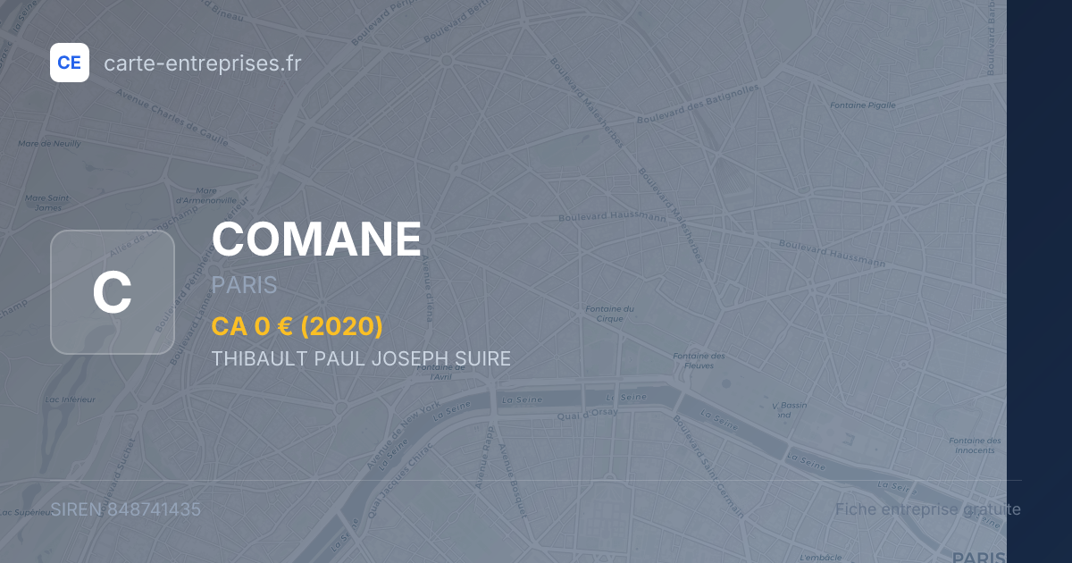 COMANE — 848741435 — fiche entreprise