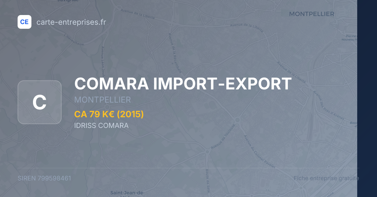 COMARA IMPORT-EXPORT — 799598461 — fiche entreprise