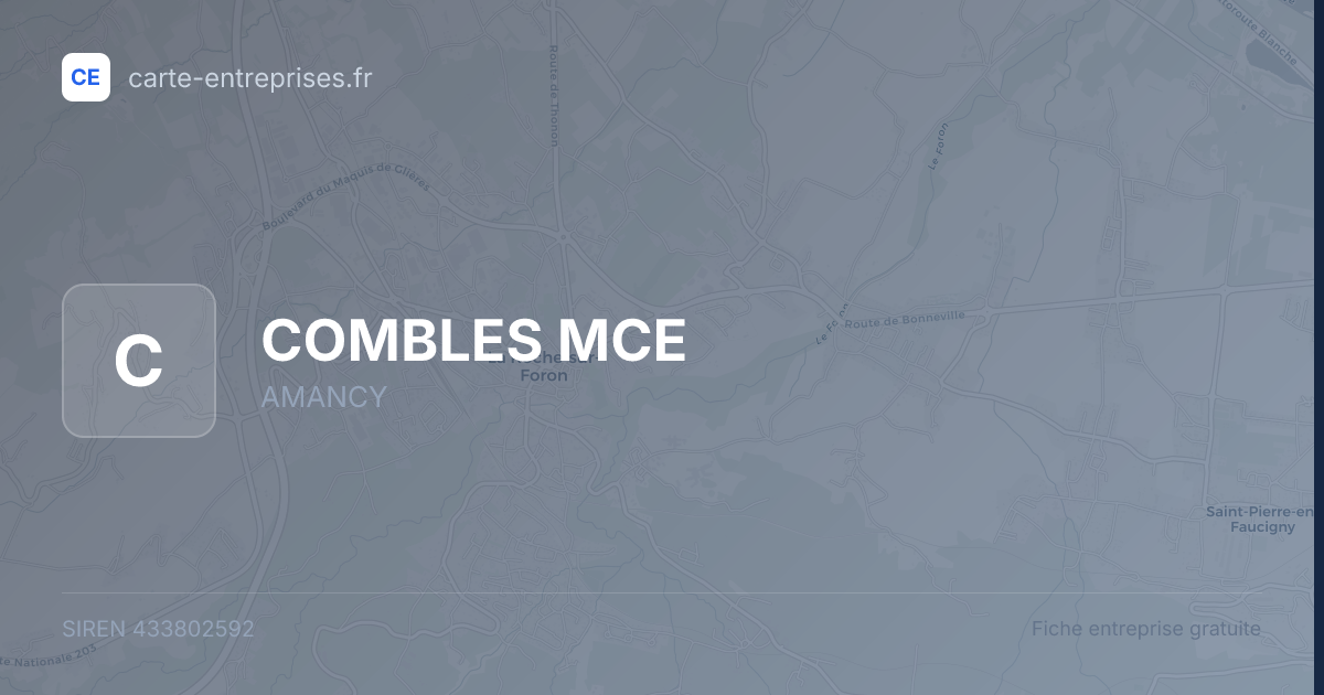 COMBLES MCE — 433802592 — fiche entreprise