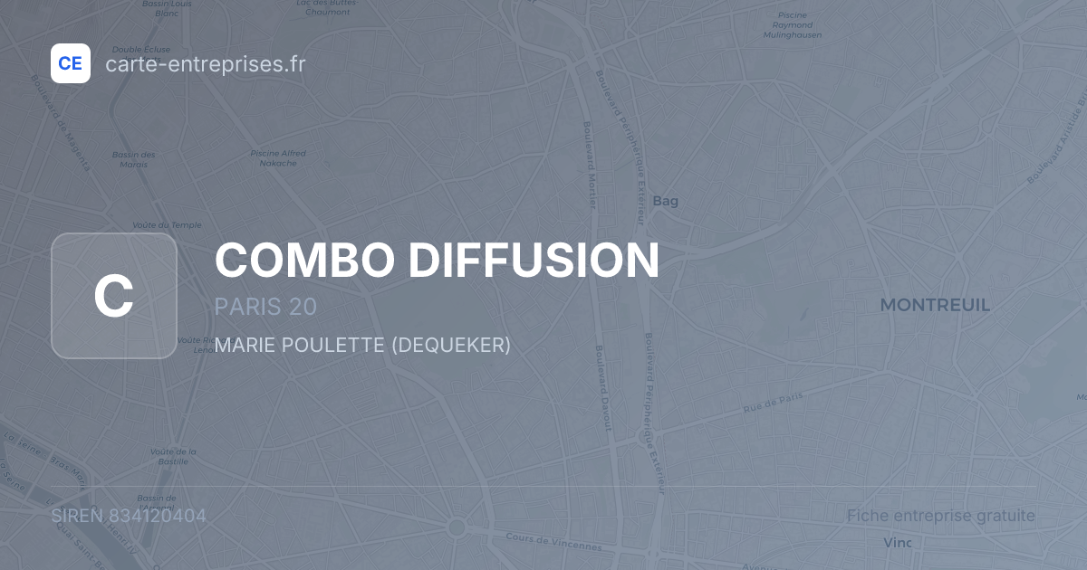 COMBO DIFFUSION — 834120404 — fiche entreprise