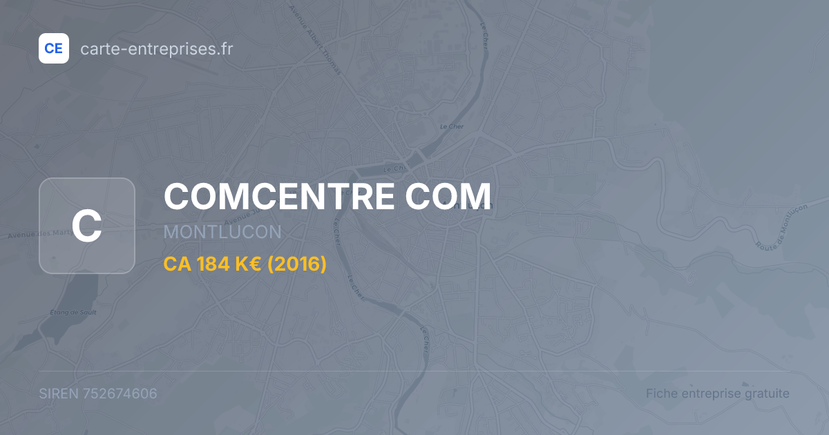 COMCENTRE COM — 752674606 — fiche entreprise
