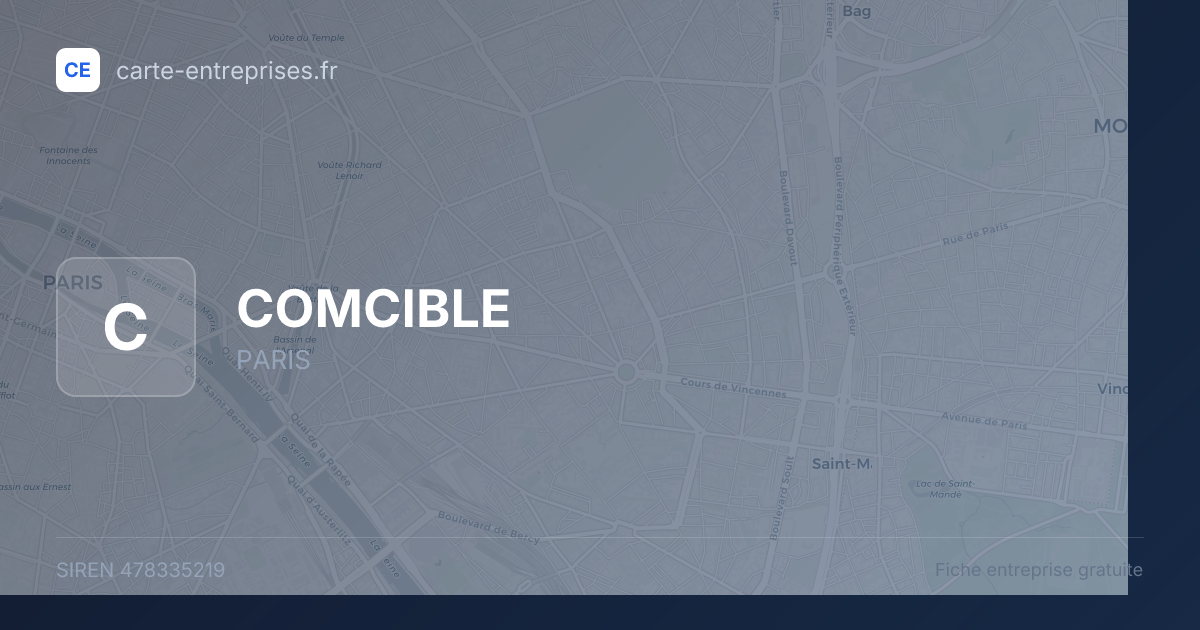 COMCIBLE — 478335219 — fiche entreprise
