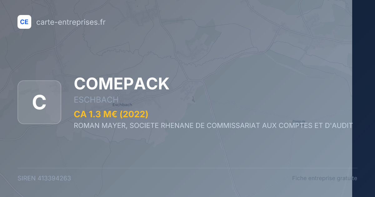 COMEPACK — 413394263 — fiche entreprise