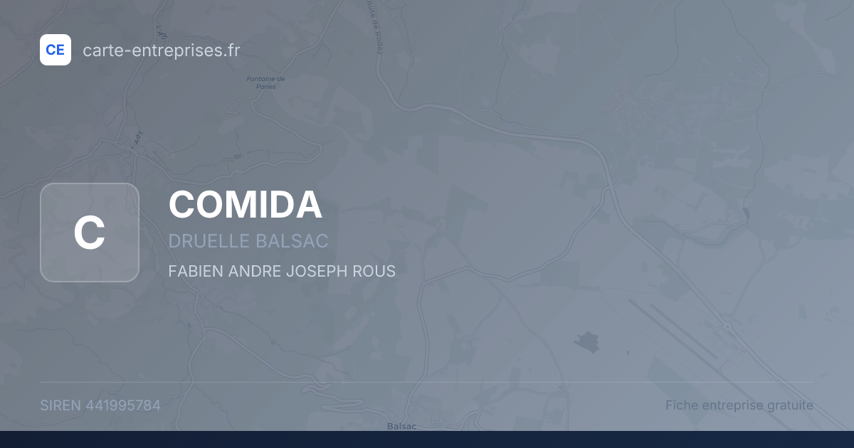 COMIDA — 441995784 — fiche entreprise