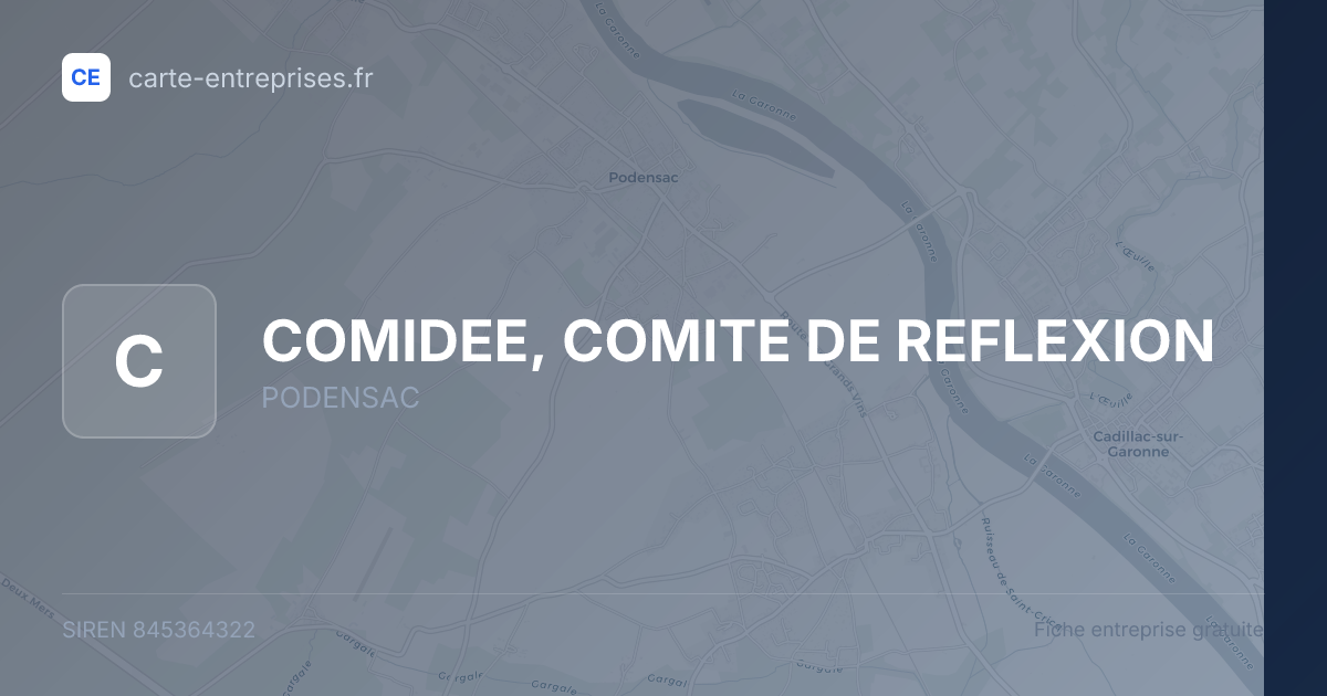 COMIDEE, COMITE DE REFLEXION — 845364322 — fiche entreprise