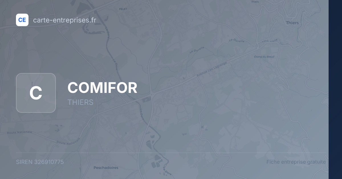 COMIFOR — 326910775 — fiche entreprise