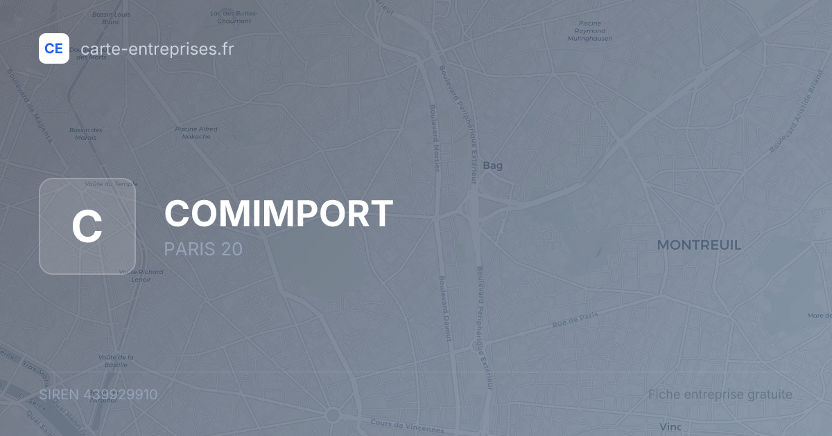 COMIMPORT — 439929910 — fiche entreprise