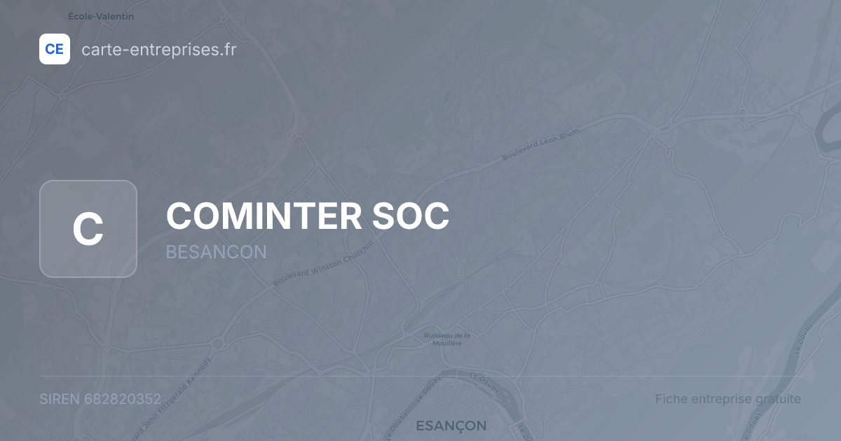 COMINTER SOC — 682820352 — fiche entreprise