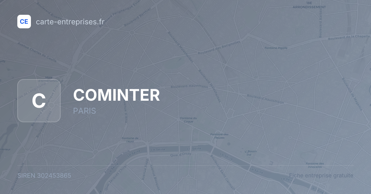 COMINTER — 302453865 — fiche entreprise