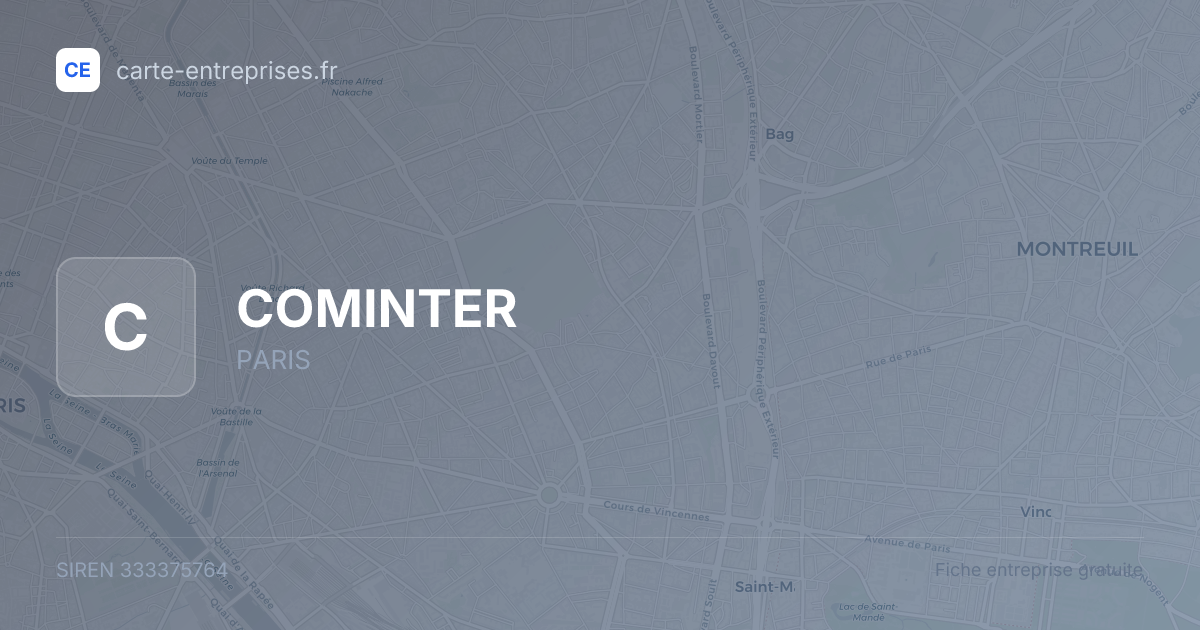 COMINTER — 333375764 — fiche entreprise