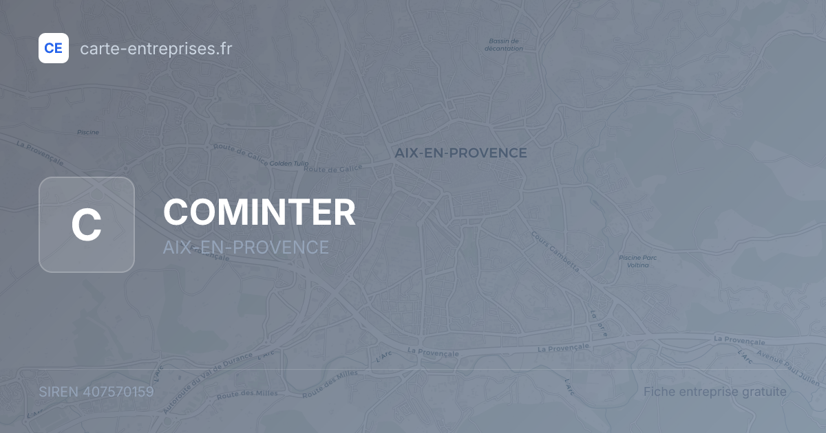 COMINTER — 407570159 — fiche entreprise