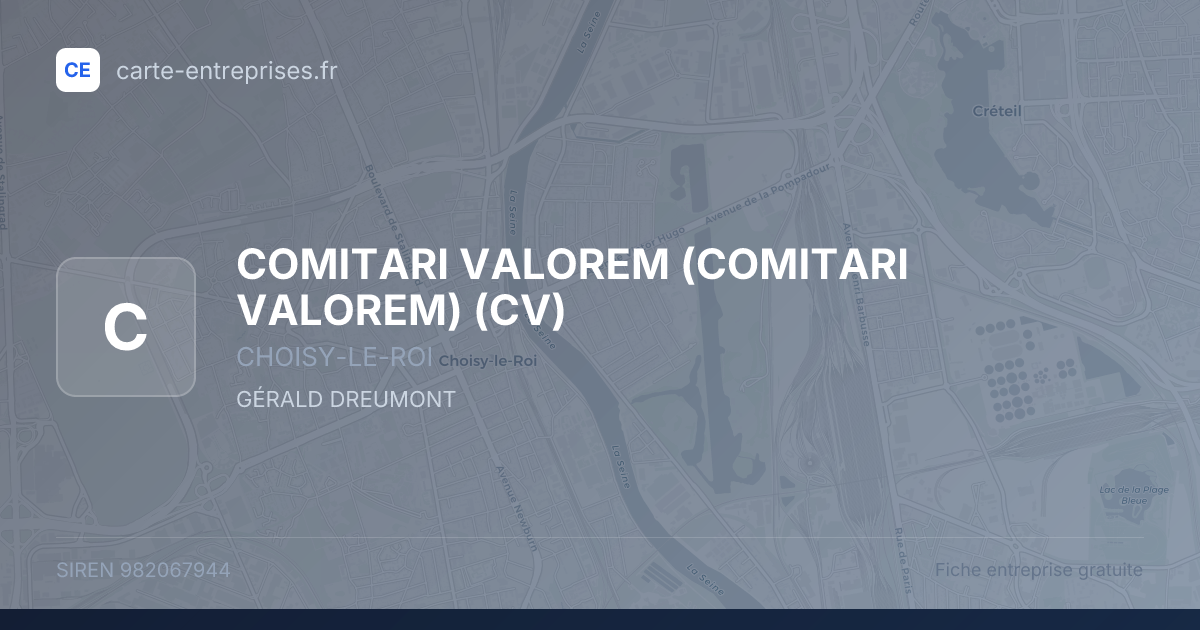 COMITARI VALOREM (COMITARI VALOREM) (CV) — 982067944 — fiche entreprise