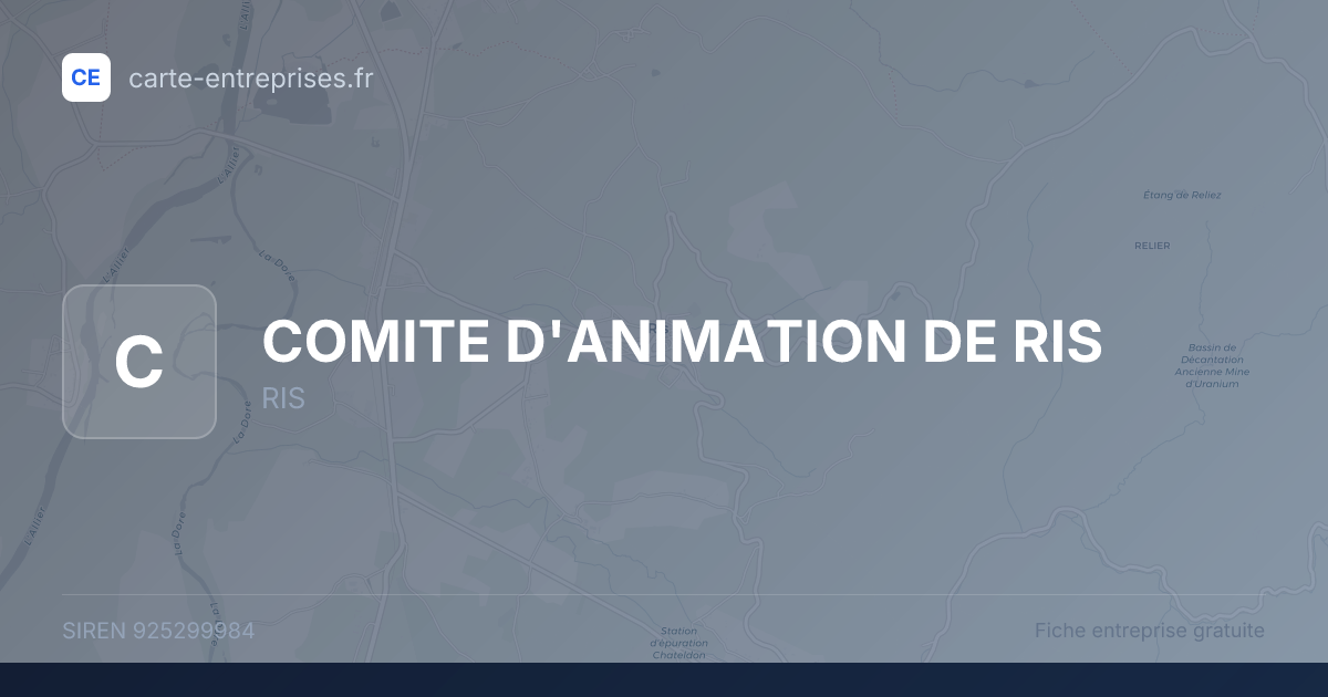 COMITE D'ANIMATION DE RIS — 925299984 — fiche entreprise