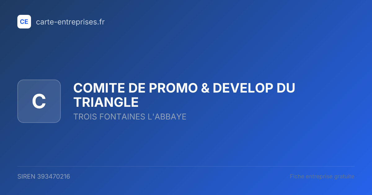COMITE DE PROMO & DEVELOP DU TRIANGLE — 393470216 — fiche entreprise