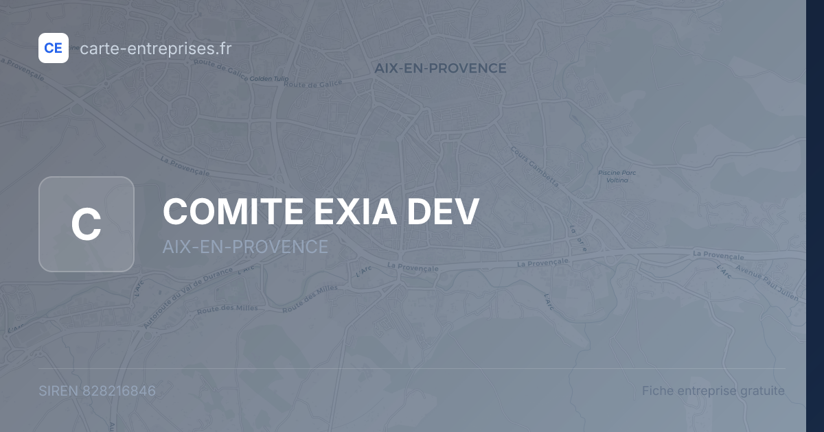 COMITE EXIA DEV — 828216846 — fiche entreprise