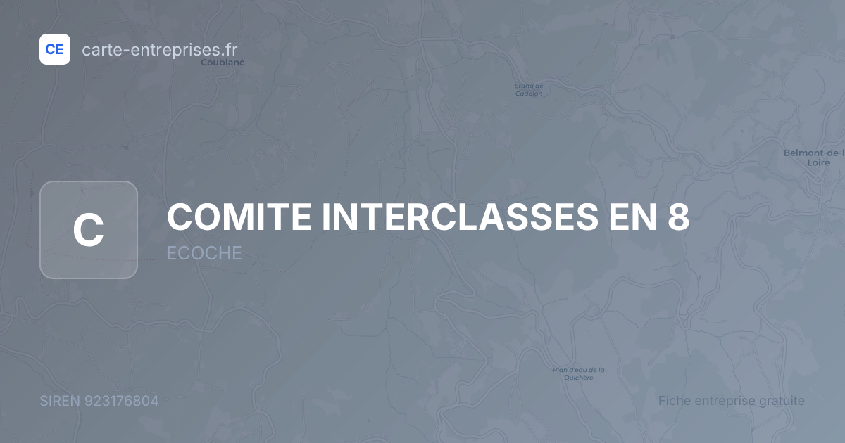 COMITE INTERCLASSES EN 8 — 923176804 — fiche entreprise