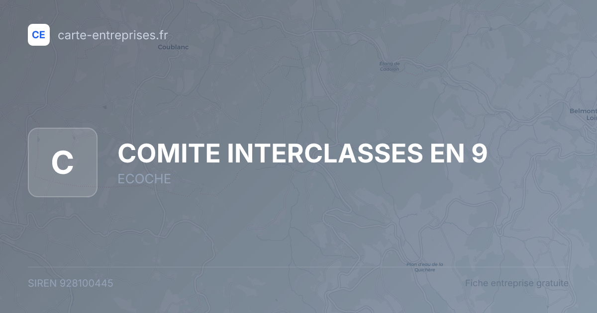 COMITE INTERCLASSES EN 9 — 928100445 — fiche entreprise