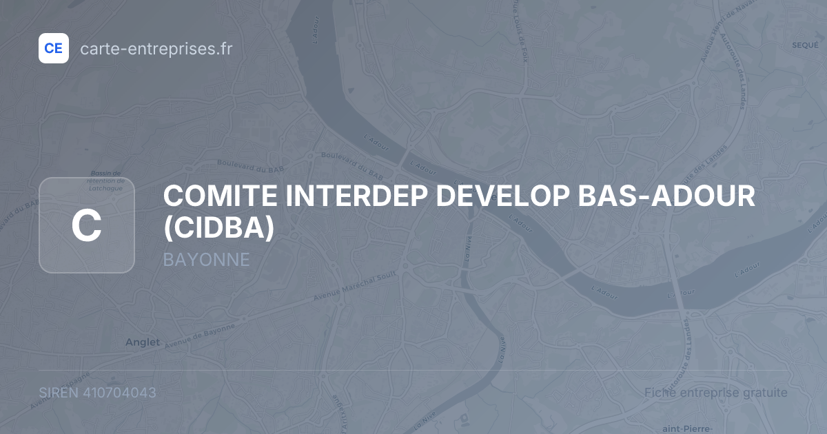 COMITE INTERDEP DEVELOP BAS-ADOUR (CIDBA) — 410704043 — fiche entreprise
