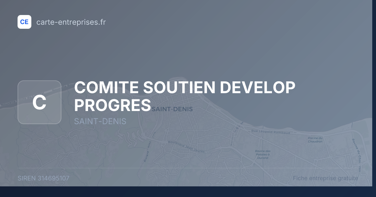 COMITE SOUTIEN DEVELOP PROGRES — 314695107 — fiche entreprise