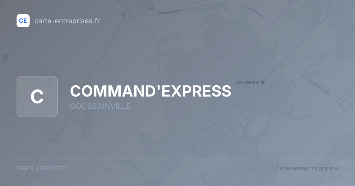 COMMAND'EXPRESS — 499377877 — fiche entreprise