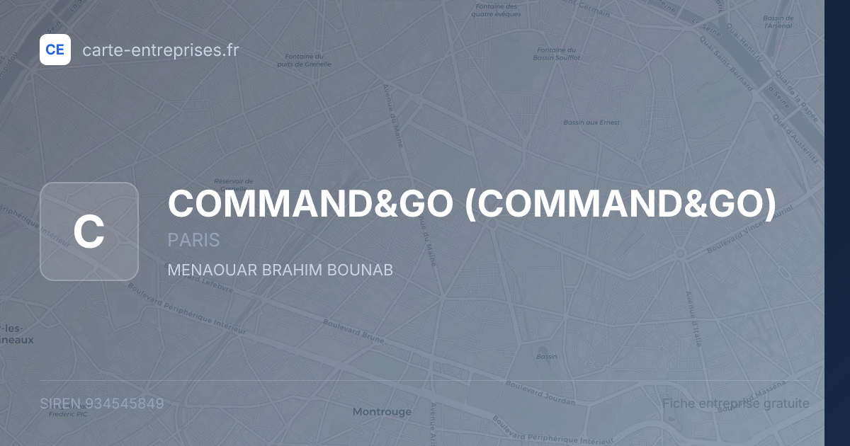 COMMAND&GO — 934545849 — fiche entreprise