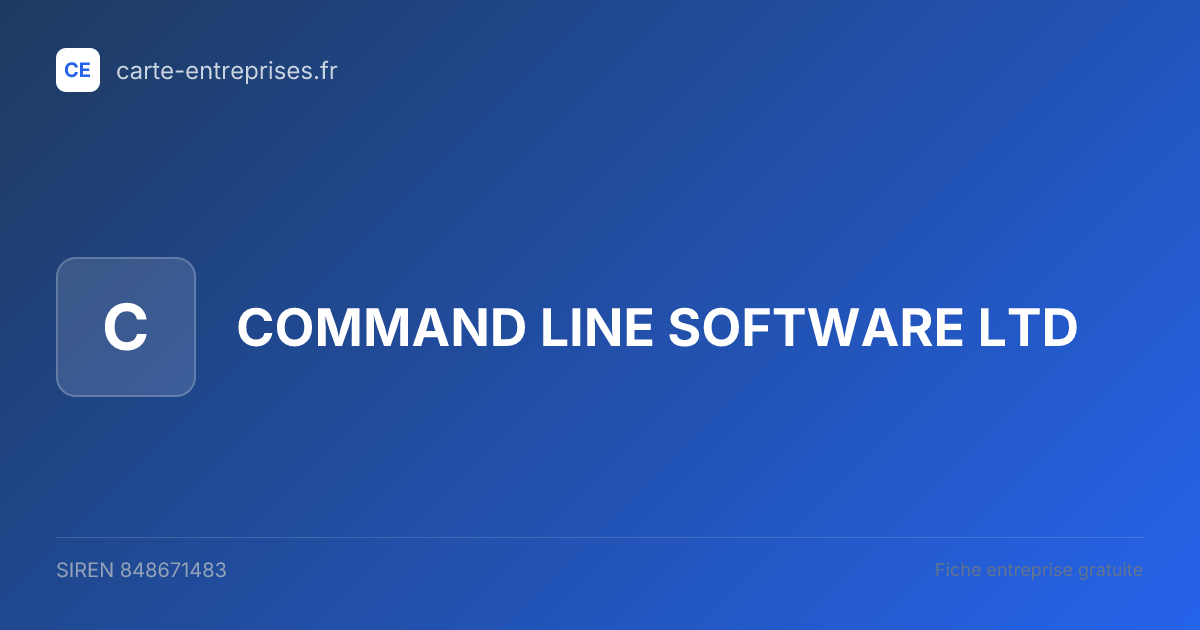 COMMAND LINE SOFTWARE LTD — 848671483 — fiche entreprise