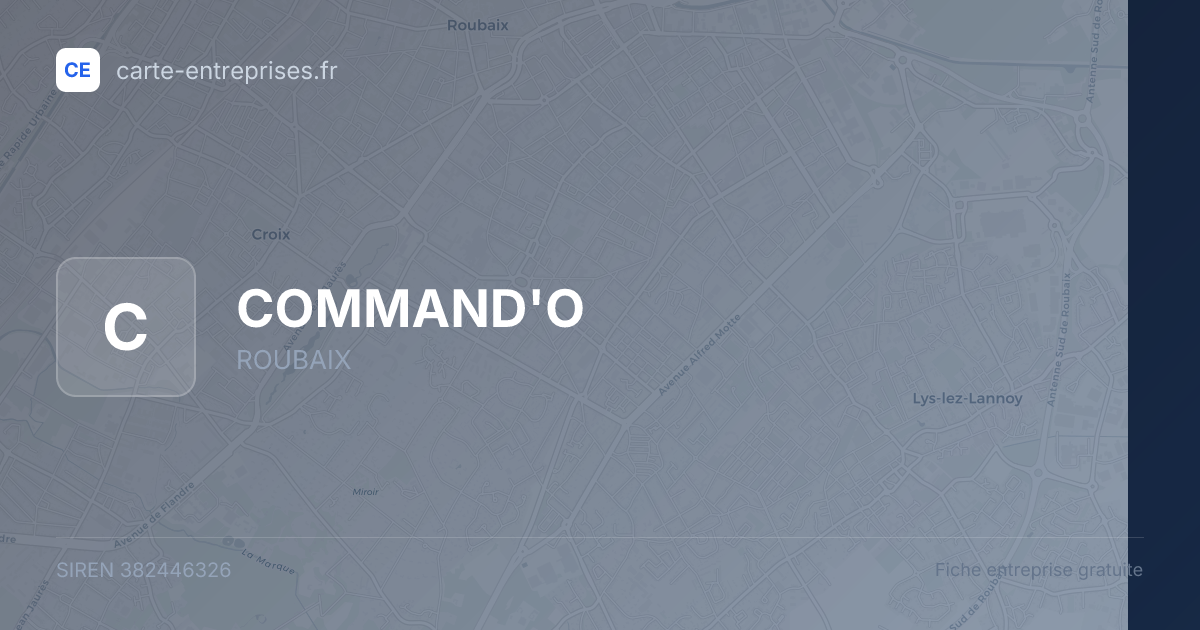 COMMAND'O — 382446326 — fiche entreprise