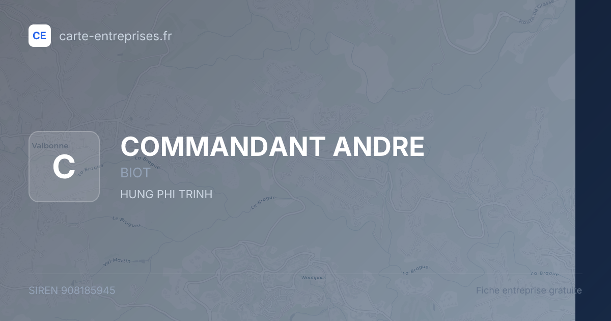 COMMANDANT ANDRE — 908185945 — fiche entreprise