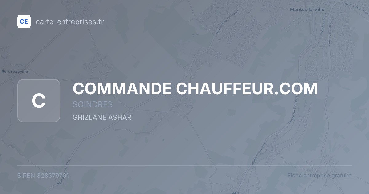 COMMANDE CHAUFFEUR.COM — 828379701 — fiche entreprise