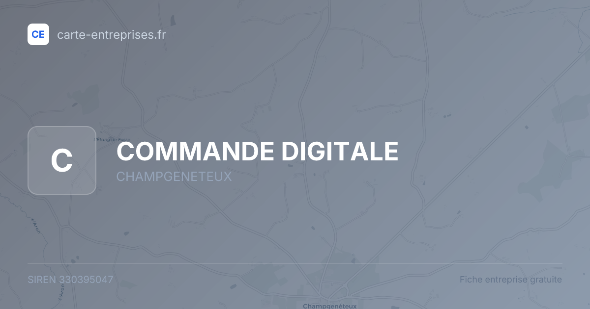 COMMANDE DIGITALE — 330395047 — fiche entreprise