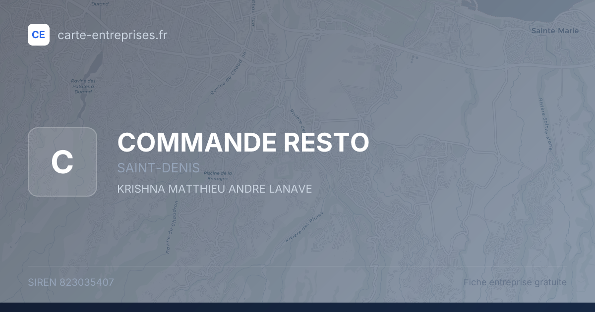 COMMANDE RESTO — 823035407 — fiche entreprise