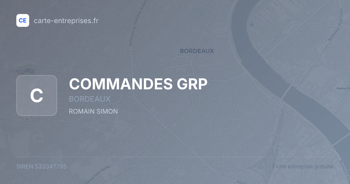 COMMANDES GRP — 533347795 — fiche entreprise