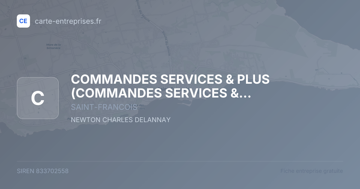 COMMANDES SERVICES & PLUS — 833702558 — fiche entreprise
