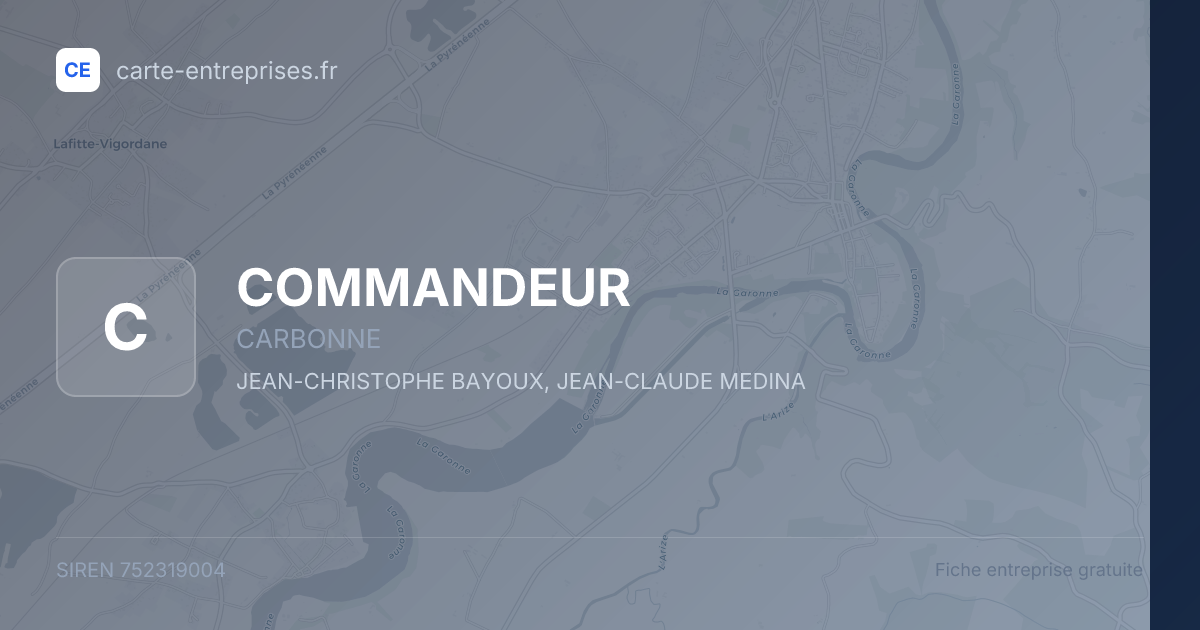 COMMANDEUR — 752319004 — fiche entreprise