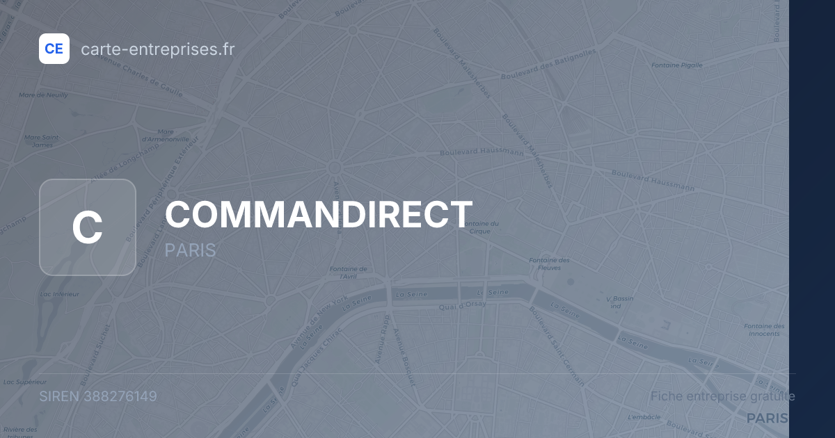 COMMANDIRECT — 388276149 — fiche entreprise