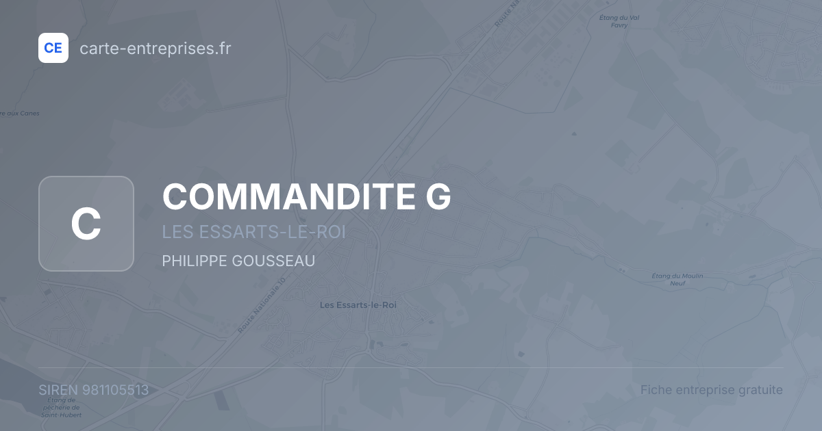COMMANDITE G — 981105513 — fiche entreprise