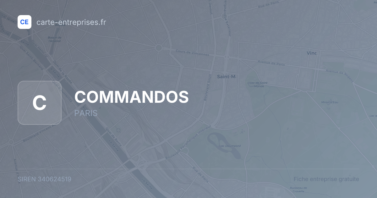 COMMANDOS — 340624519 — fiche entreprise