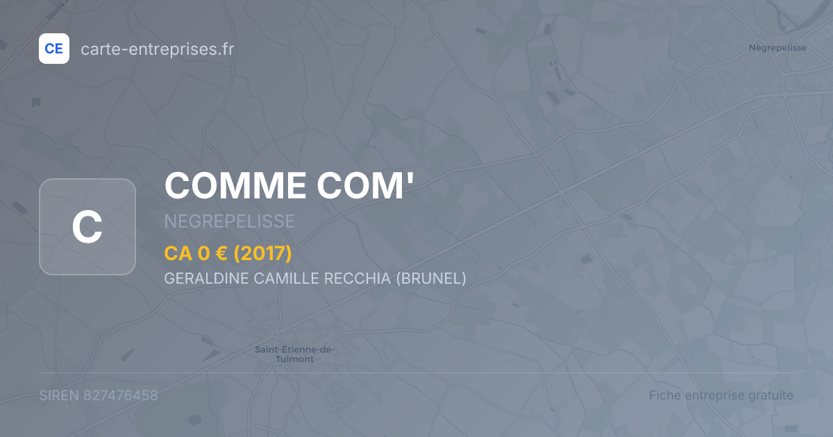 COMME COM' — 827476458 — fiche entreprise