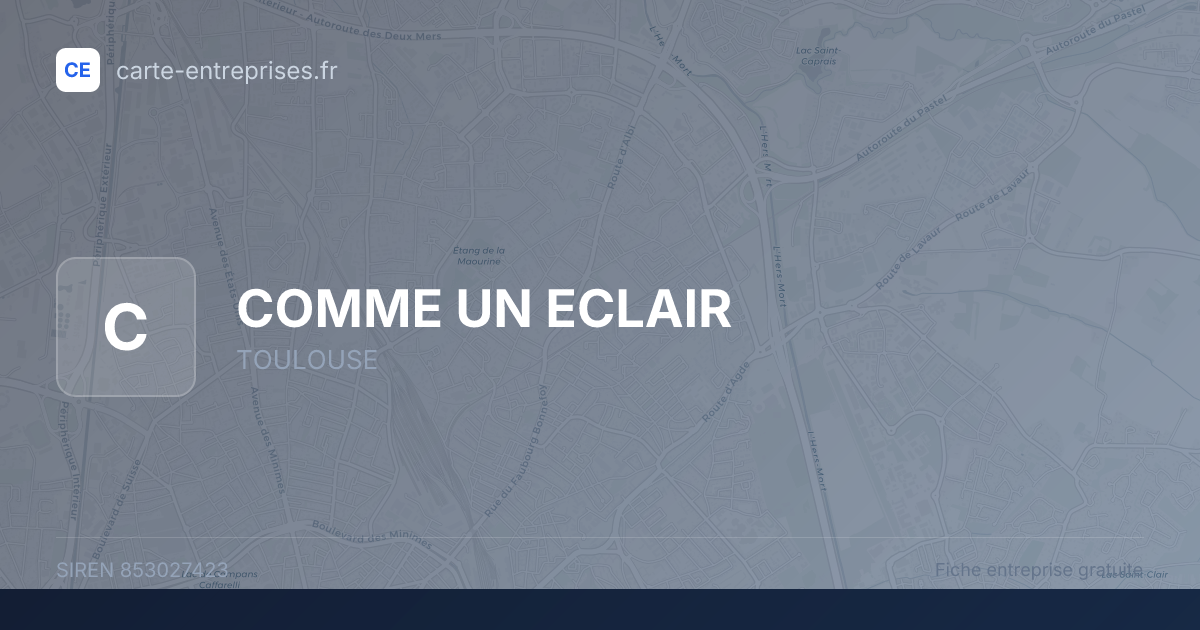 COMME UN ECLAIR — 853027423 — fiche entreprise