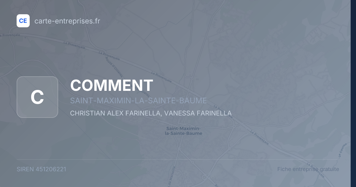COMMENT — 451206221 — fiche entreprise