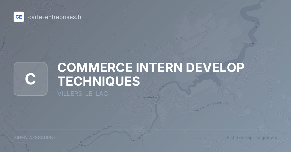 COMMERCE INTERN DEVELOP TECHNIQUES — 478830987 — fiche entreprise